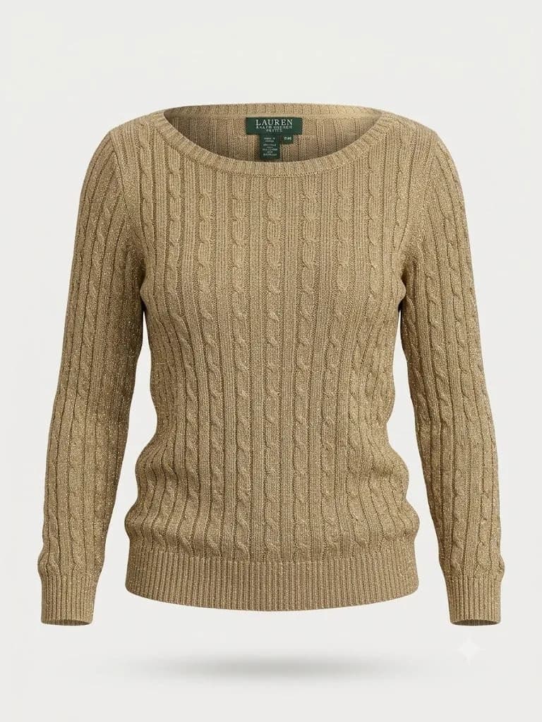 Pulover Mătase Lauren Ralph Lauren Metallic Cable-Knit